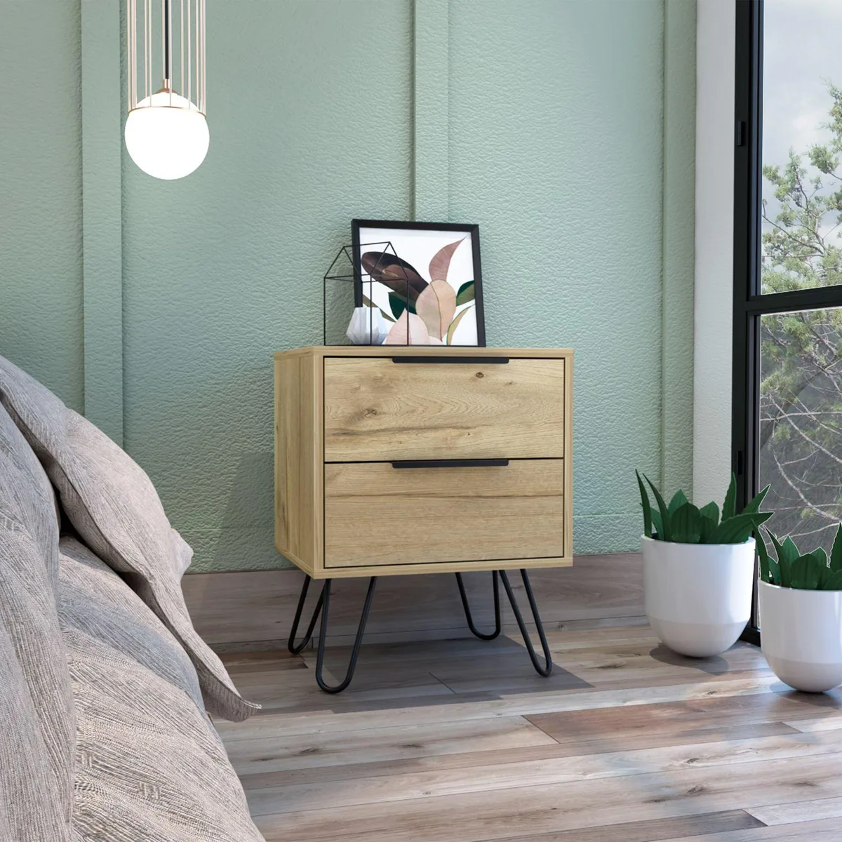 tuphen tuphen Augusta 2 Nightstand Light Oak Two Drawers 17.7" W 22.8" H — product photo