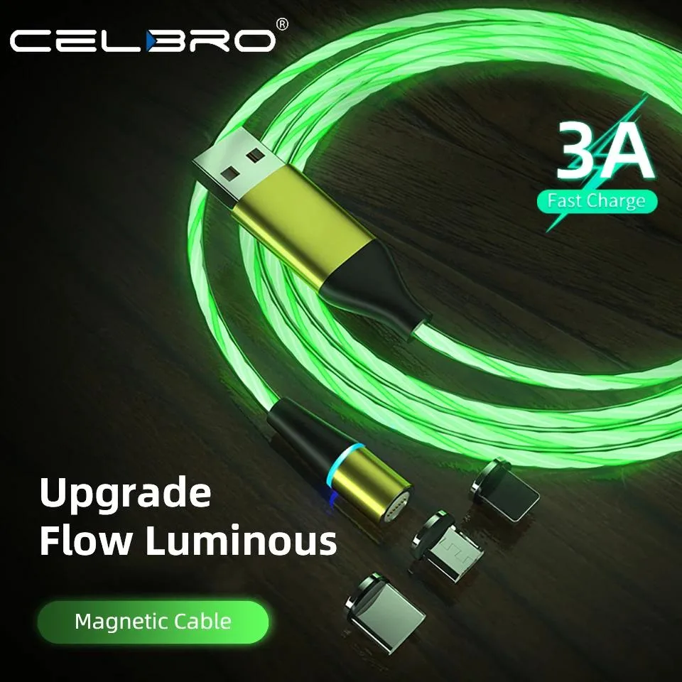Defendwe Defendwe Magnetic LED USB Cable Micro USB to USB A 3A 480mbps — product photo