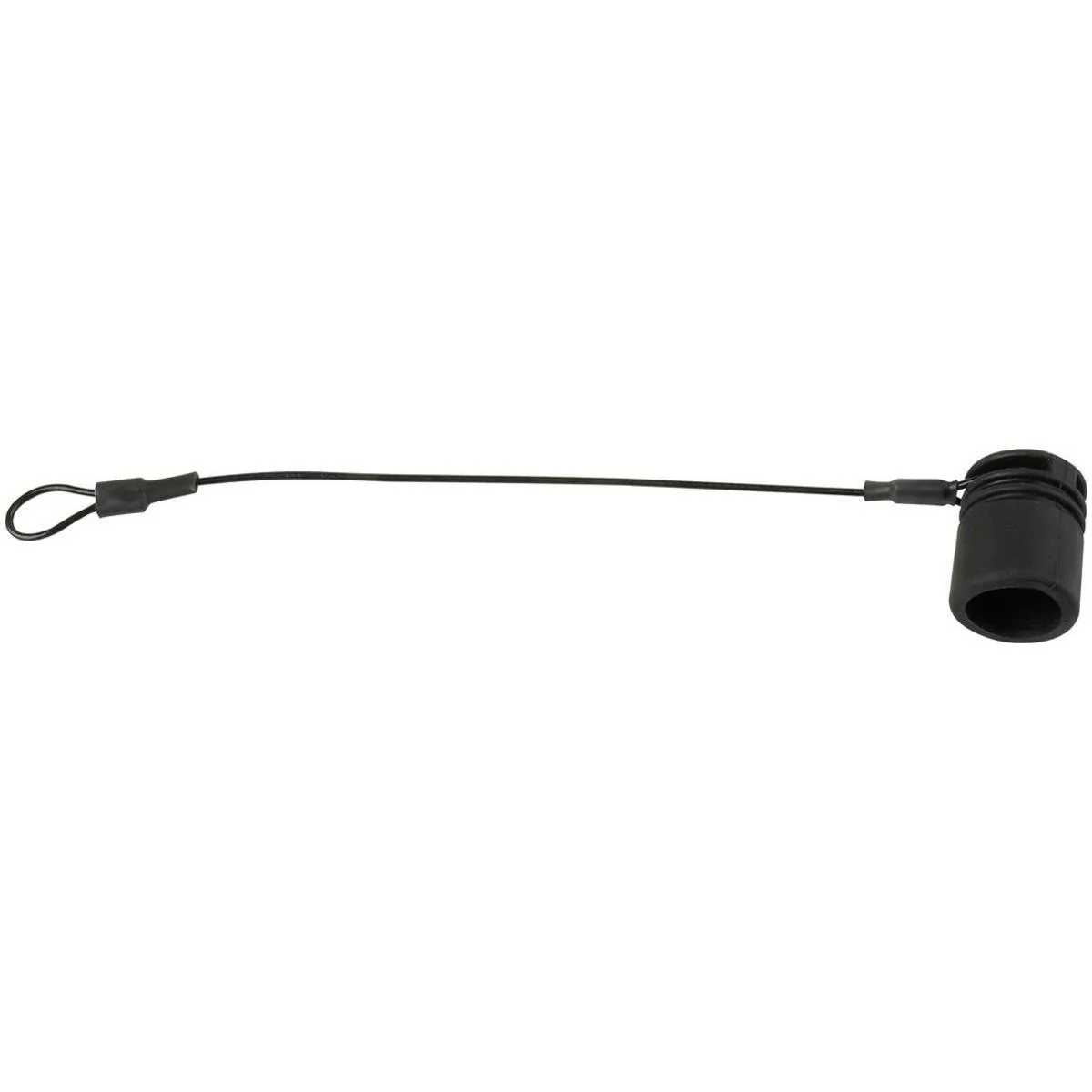 Camplex dust cap for FUW SMPTE hybrid fiber plug connector with security lanyard