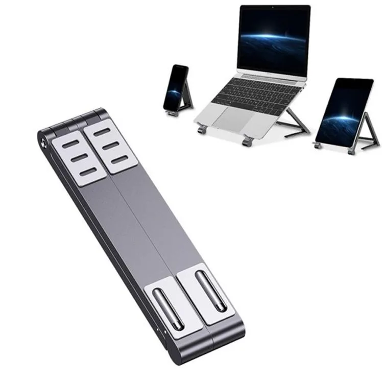 eForChina eForChina Metal Laptop Stand Cooling Folding Bracket Gray — product photo
