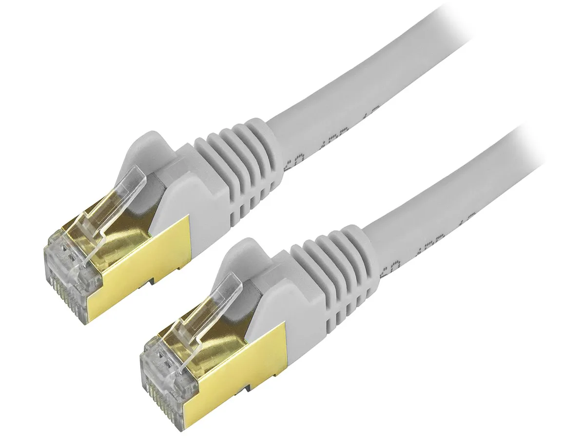 STARTECH STARTECH C6ASPAT8GR Cat6a shielded network ethernet cable 8 ft gray — product photo
