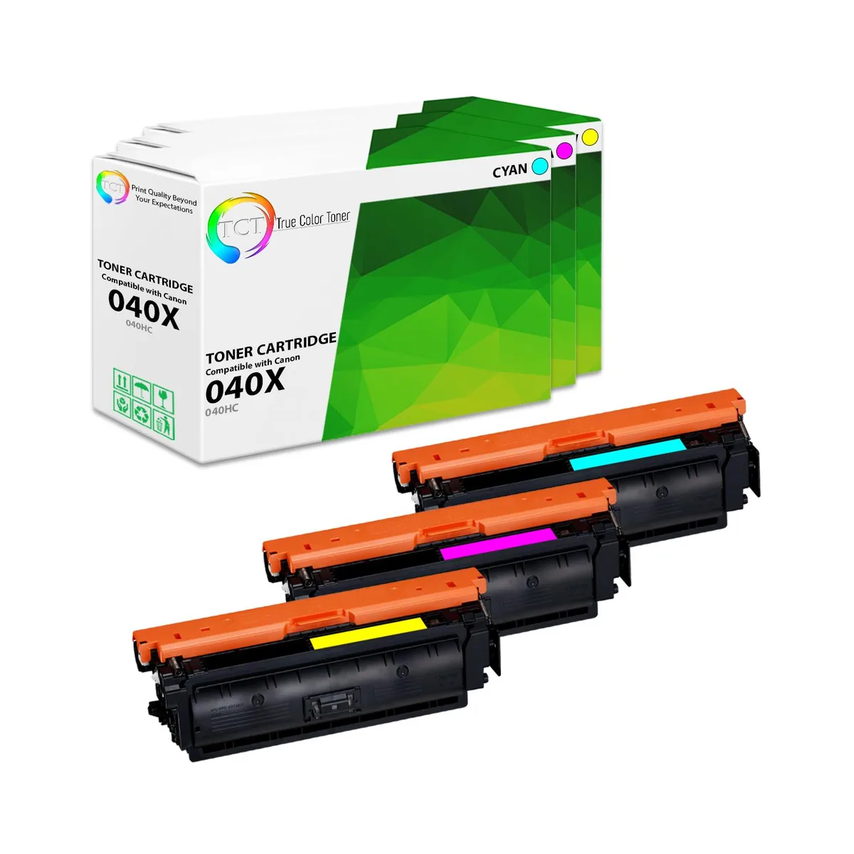 True Color Toner True Color Toner 040HC 040HM 040HY 3 Pack 10000 Pages — product photo
