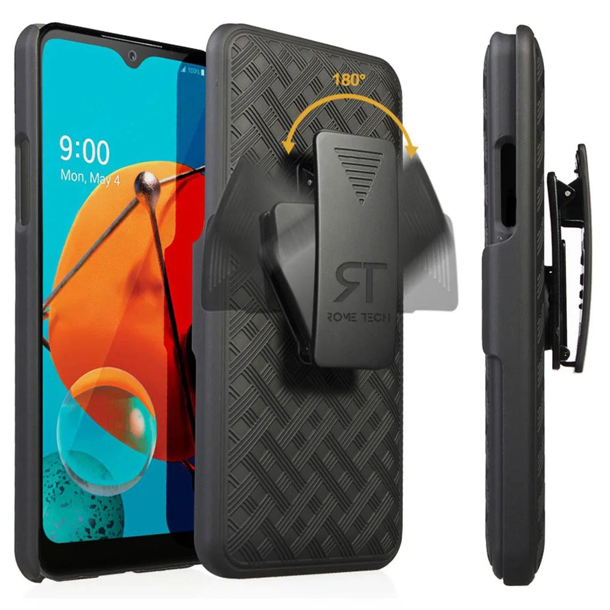 Rome Tech Rome Tech LG K51 Belt Clip Holster Case Black — product photo