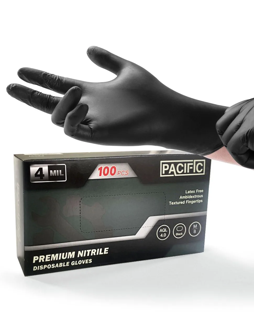  PACIFIC PPE PD09T Nitrile Disposable Gloves 4 Mil 100 Count — product photo