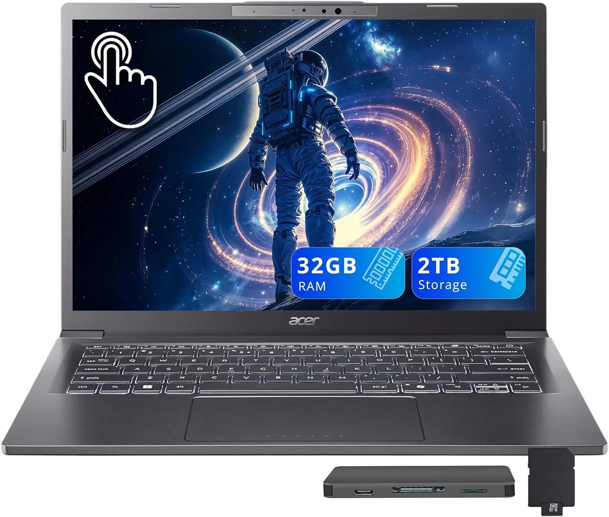 Acer America Acer Aspire 14 AI business laptop Intel Core Ultra 9 288V 32GB 1TB SSD Steel Gray — product photo