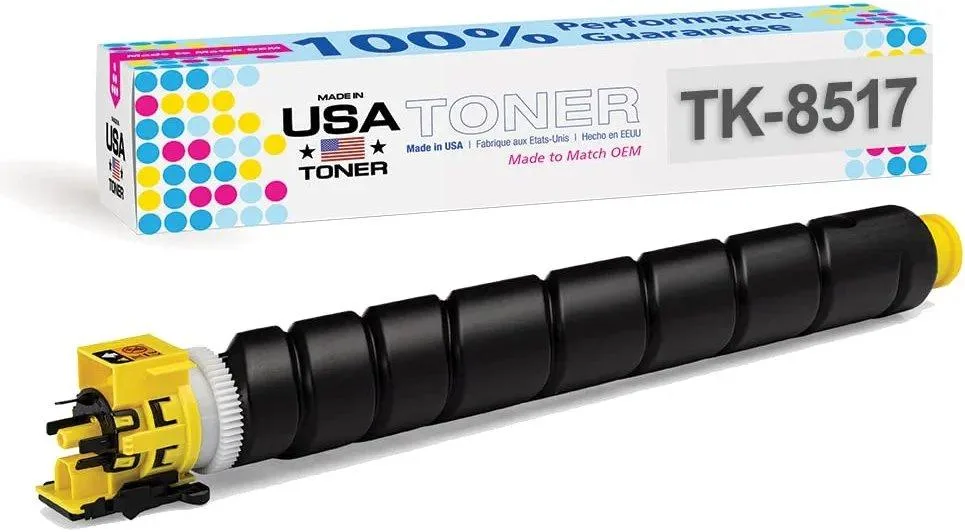 MADE IN USA TONER MADE IN USA TONER Yellow Toner Cartridge TK-8517Y / TK-8519Y for Kyocera 5052ci 5053ci 6052ci 6053ci — product photo