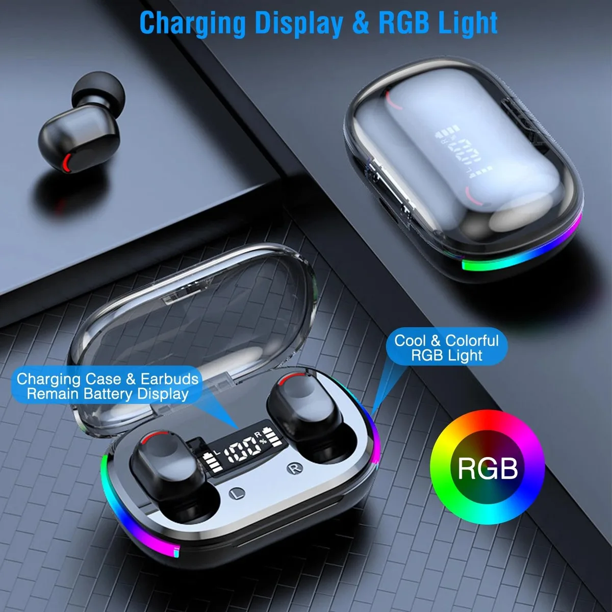 Glorine Glorine Wireless 5.3 TWS Earbuds In-Ear Stereo Headset With Magnetic Charging Dock — product photo