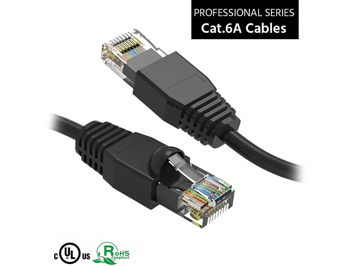 Nippon Labs Nippon Labs 60CAT6A-1BK Cat6A UTP network ethernet cable 1 ft black 24 AWG — product photo