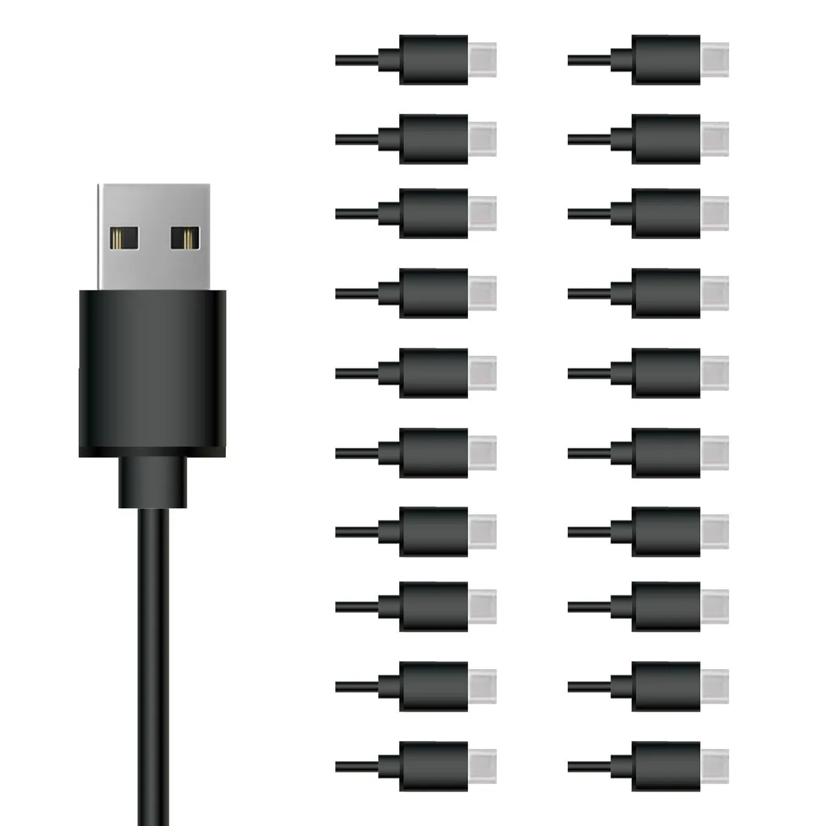 miqpower miqpower USB C Cable 20 Pack 3FT USB 2.0 480Mbps Black — product photo