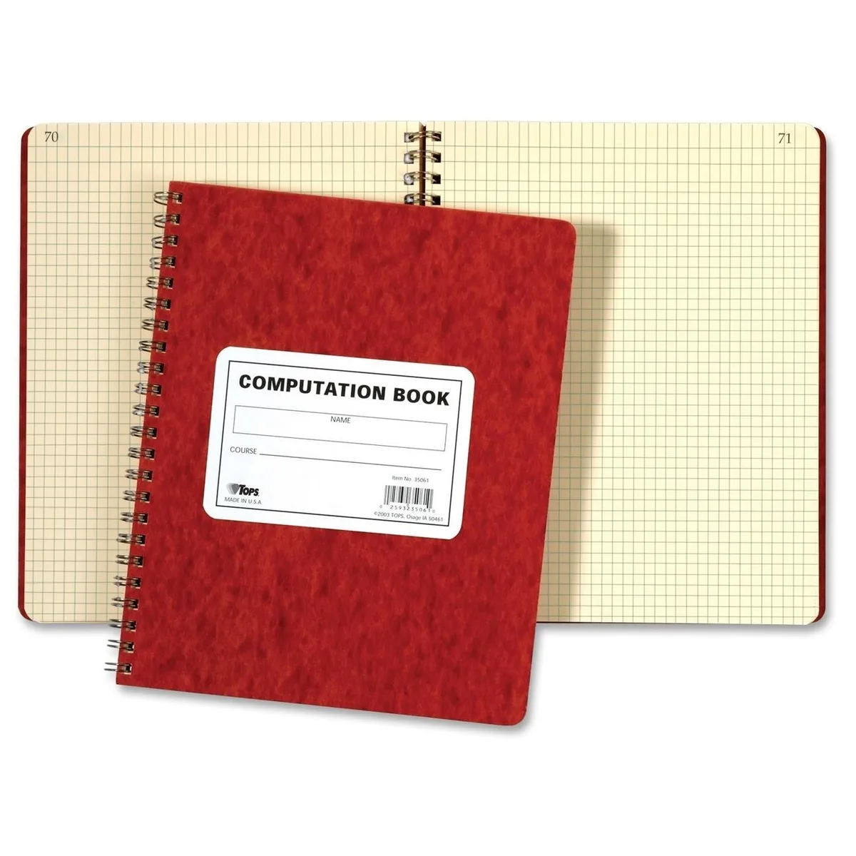 TOPS TOPS 35061 Computation Pad 11.75 x 9.5 in 76 Sheets Red — product photo