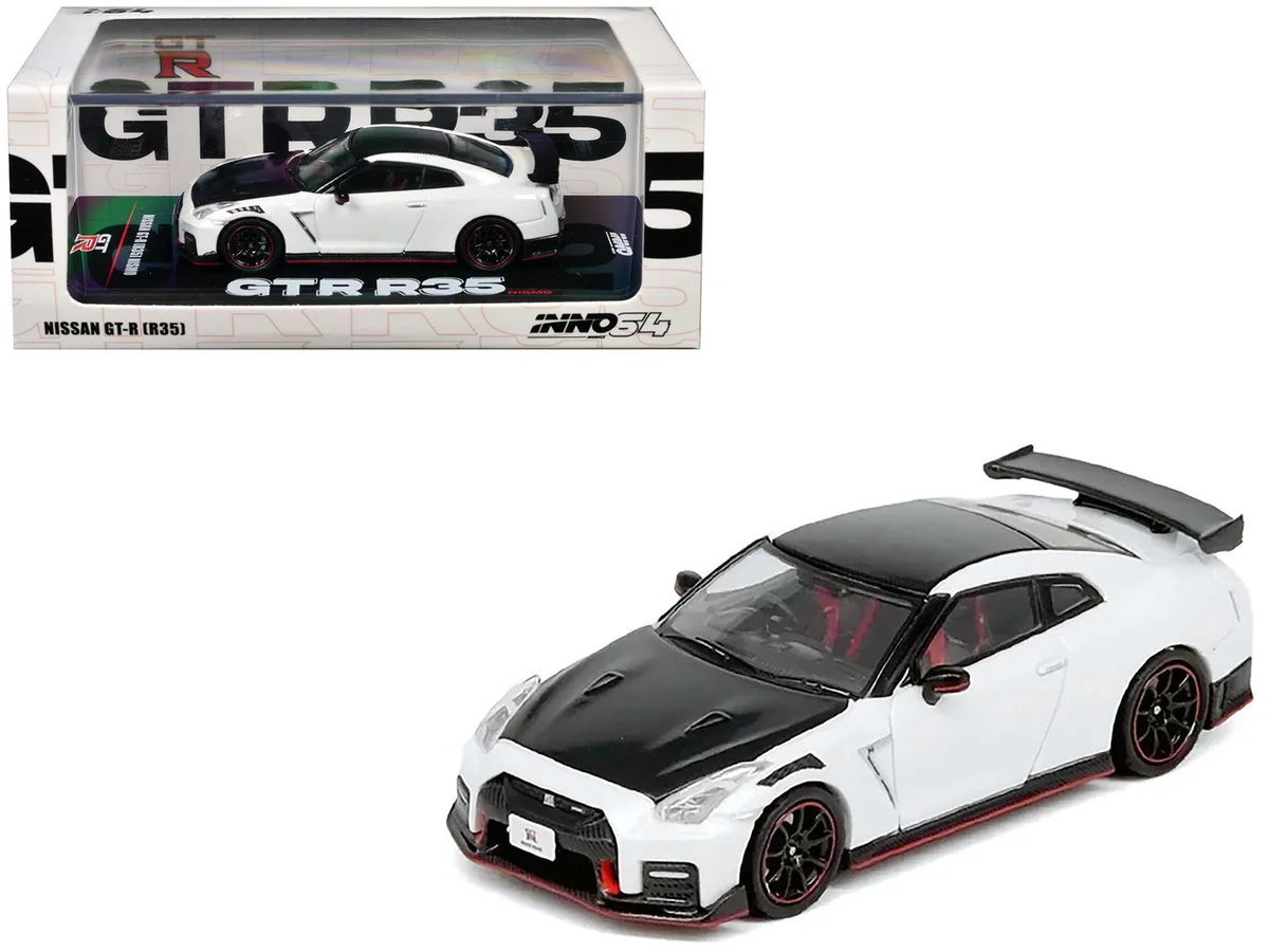Inno Models Inno Models Nissan GT-R R35 Nismo RHD White Carbon Hood 1/64 Diecast — product photo