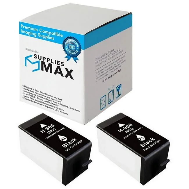 SuppliesMax SuppliesMax 2-Pack Black Inkjet Cartridge 906XL T0A42BN 1500 Pages — product photo