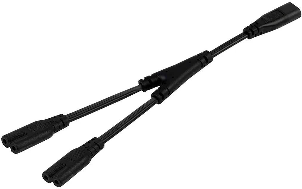TeKit TeKit IEC 320 C8 to 2 C7 Y Splitter Power Cord 1ft — product photo