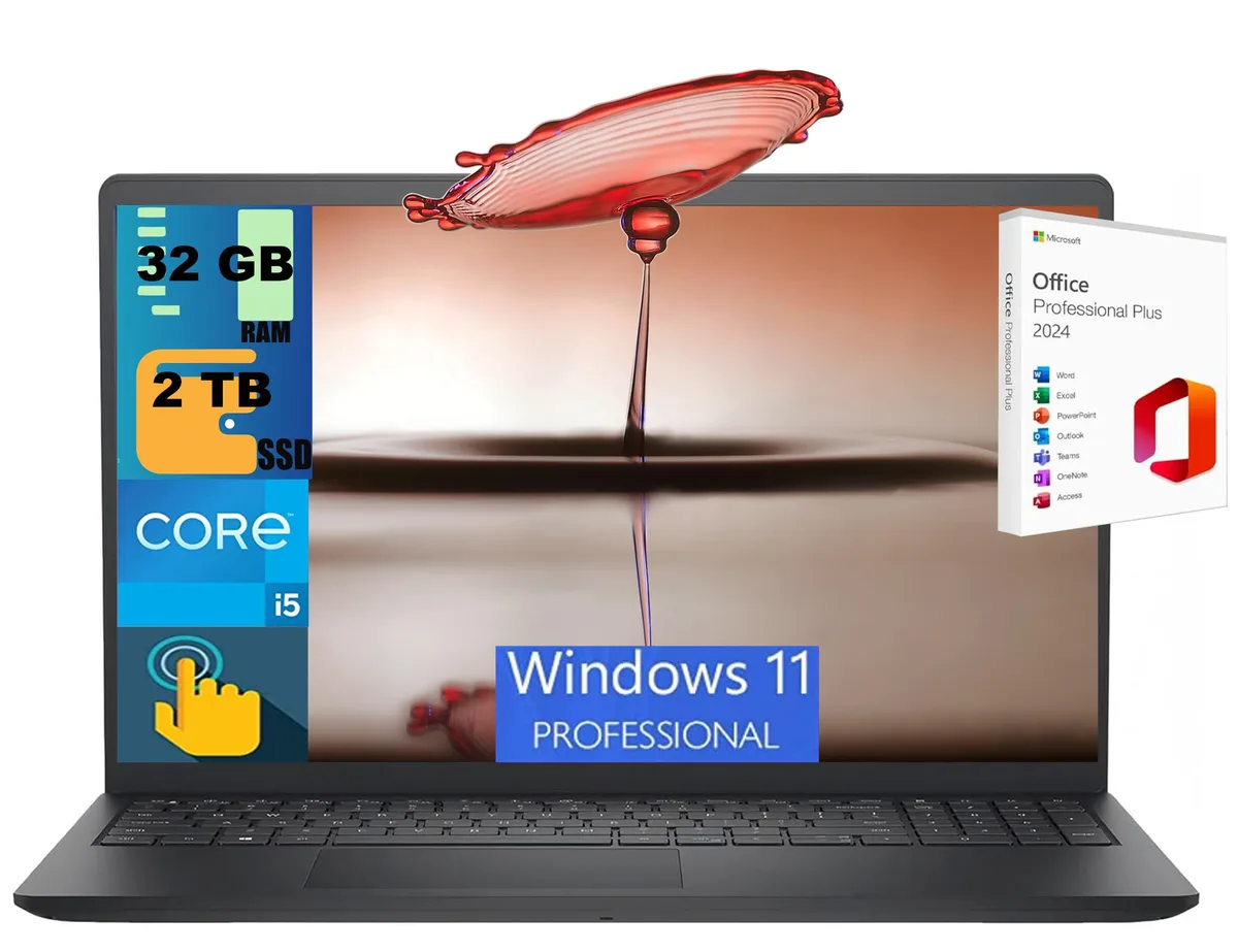 DELL DELL Inspiron 15 laptop 15.6" FHD Touchscreen i5-1334U 32GB 2TB PCIe SSD Windows 11 Pro — product photo