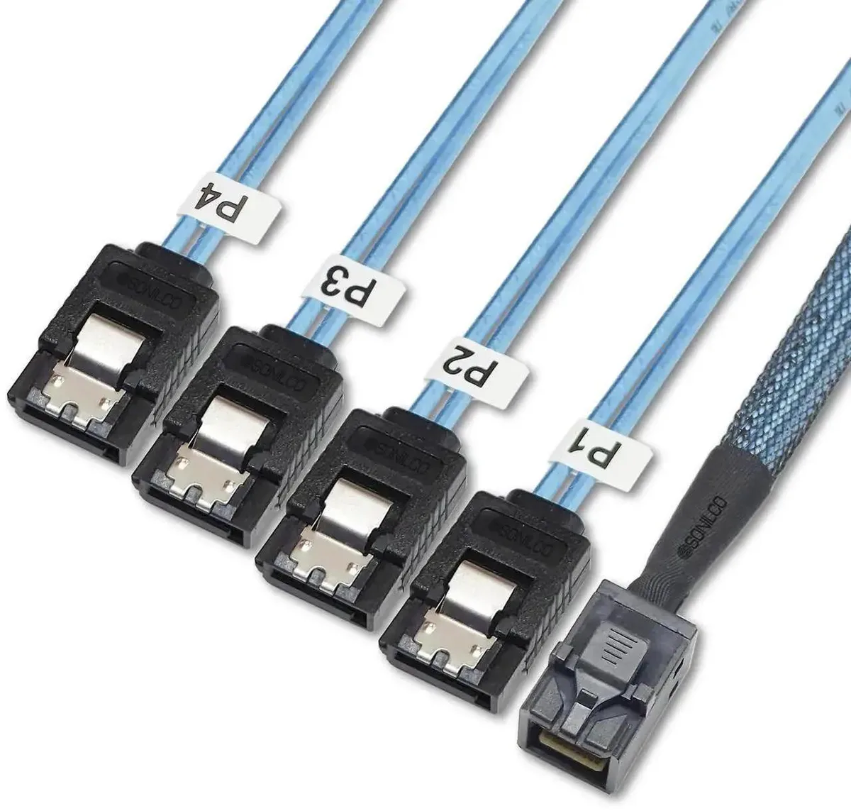 SMUGDESK SMUGDESK Internal Mini SAS HD SFF-8643 to 4 SATA Cable 0.5M — product photo
