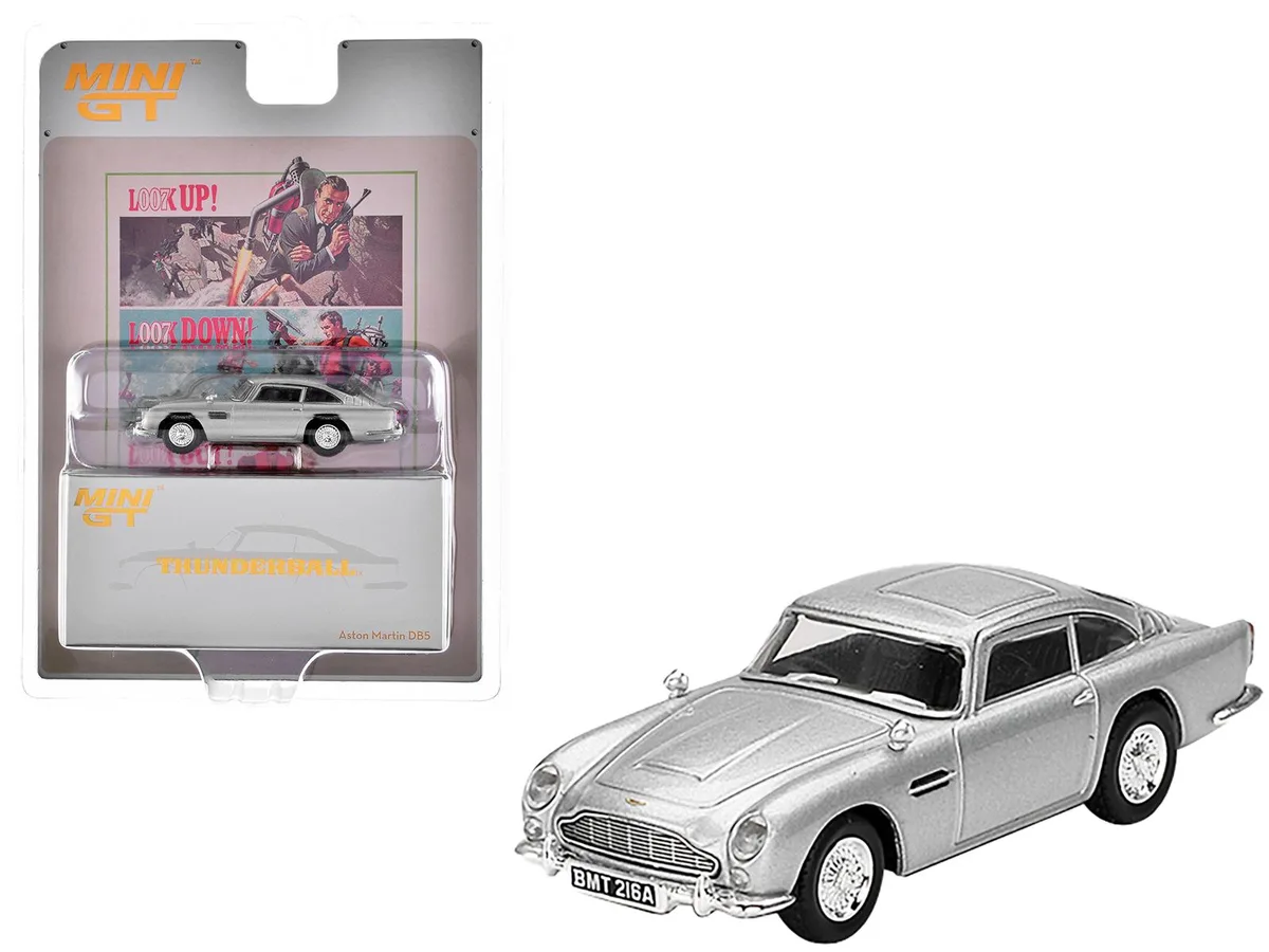 Mini GT Mini GT Aston Martin DB5 RHD Birch Silver 007 Thunderball 1965 1/64 hobby collectible — product photo
