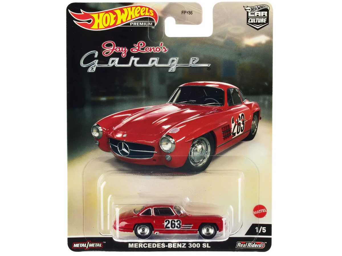 Hot Wheels Hot Wheels Mercedes-Benz 300 SL #263 Red Weathered Jay Lenos Garage hobby collectible — product photo