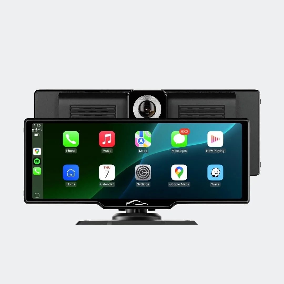 10 inch touchscreen head unit with front dashcam and rear camera