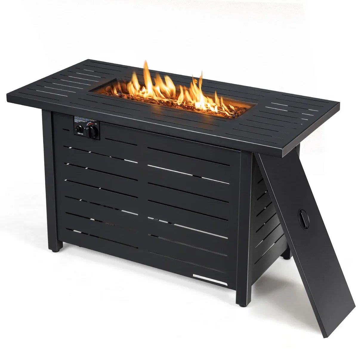 SlickBlue SlickBlue 42 Inch 60000 BTU Rectangular Propane Fire Pit Table Black — product photo