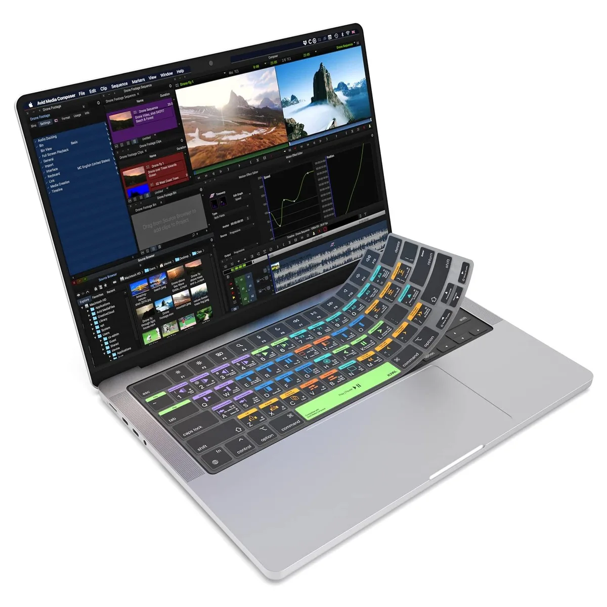 JCPal Technology Ltd. JCPal Technology Ltd. Avid Media Composer Shortcut Keyboard Cover 2 in 1 Accessory — product photo