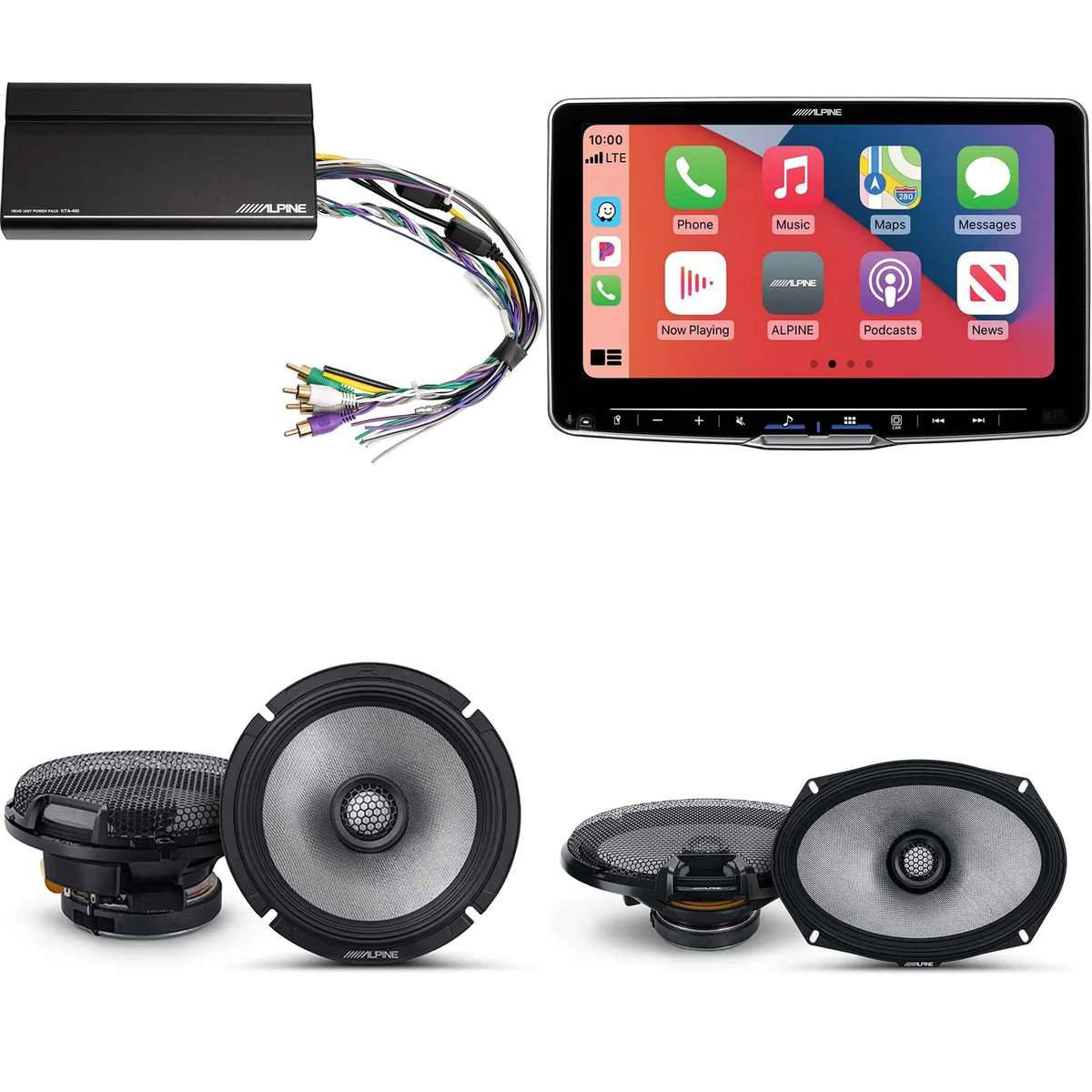 Alpine Alpine ILX-F509 Halo9 9" Receiver with KTA-450 Amp R2-S65 6.5" R2-S69 6x9" Speakers — product photo