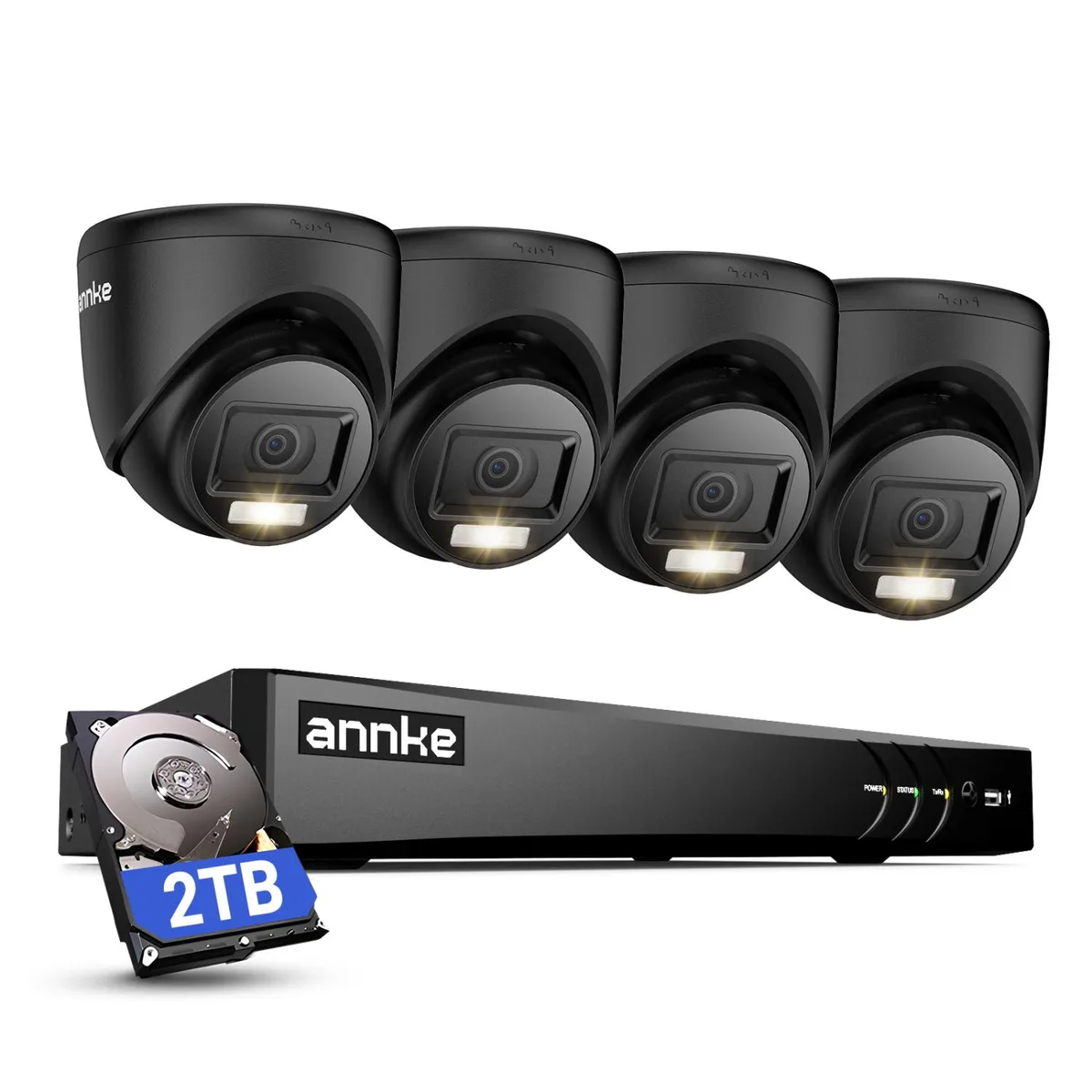 Annke Annke 8CH 4K H.265+ DVR 4x2MP cameras 2TB HDD 66ft night vision Black — product photo