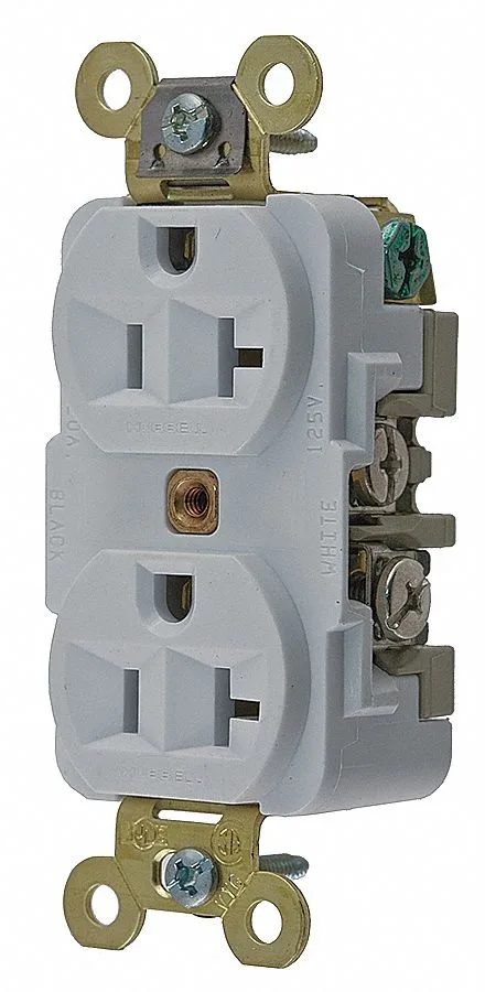 Hubbell Incorporated Hubbell Incorporated HBL5362W Duplex Receptacle 20A 125V 5-20R — product photo