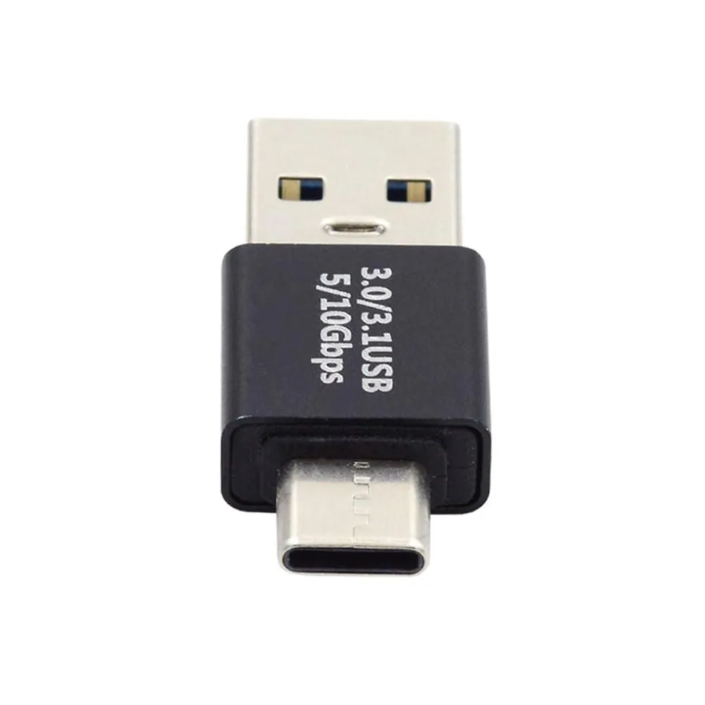 Fervit Fervit Right Angled USB 3.0 Type A Male to USB 3.1 Type C Male 10Gbps 90 Degree Adapter — product photo