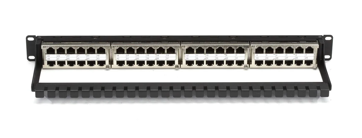 Black Box Corporation Black Box Corporation JPM816A-HD 48-port CAT6 feed-through patch panel 1U shielded — product photo