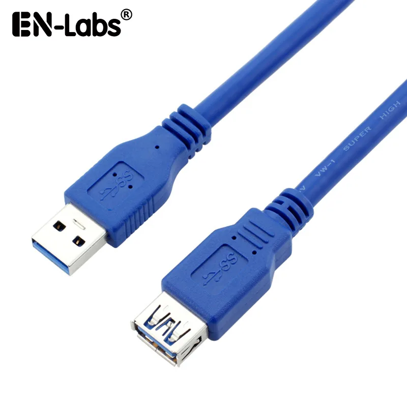 EN-Labs EN-Labs U3MF6FT USB 3.0 A-Male to A-Female Extension Cable Blue 5.91 ft — product photo
