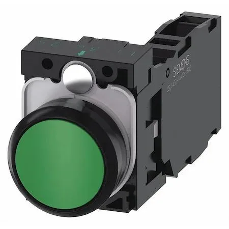 SIEMENS SIEMENS 3SU1100-0AB40-1FA0 Flush Push Button Operator Green 1NO/1NC — product photo