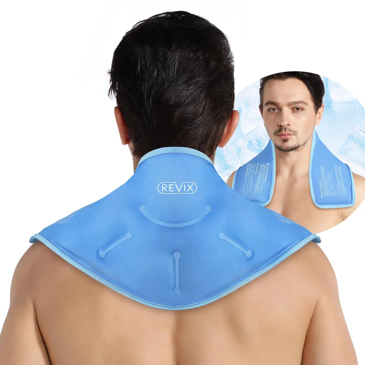 Black fabric neck wrap with gel filling and plush lining