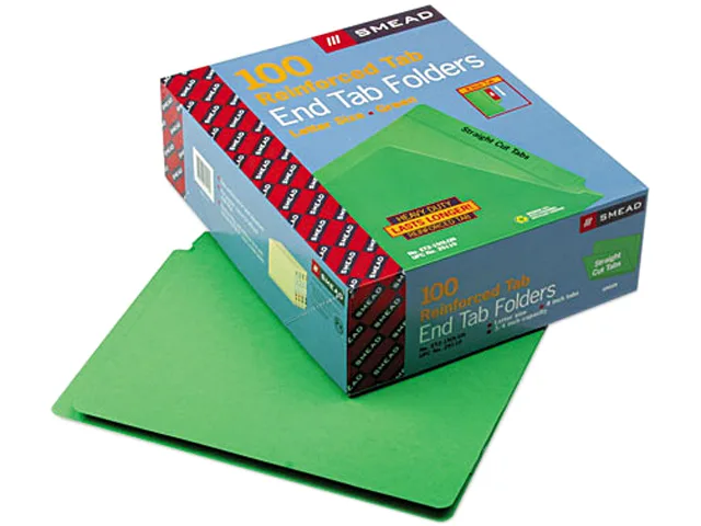 Smead Smead 25110 File Folder, Green, 100/Box, 11-pt Stock — product photo
