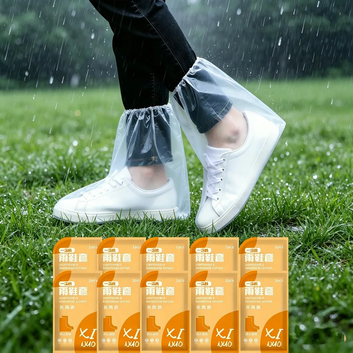 Vialaciger 20 Pcs Disposable Waterproof Shoe Covers Clear — product photo
