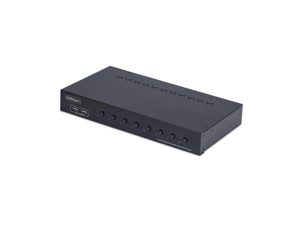 STARTECH STARTECH R8AD122-KVM-SWITCH 8-Port DisplayPort KVM Switch 4K 60Hz DP 1.2 1U Rack Mount — product photo