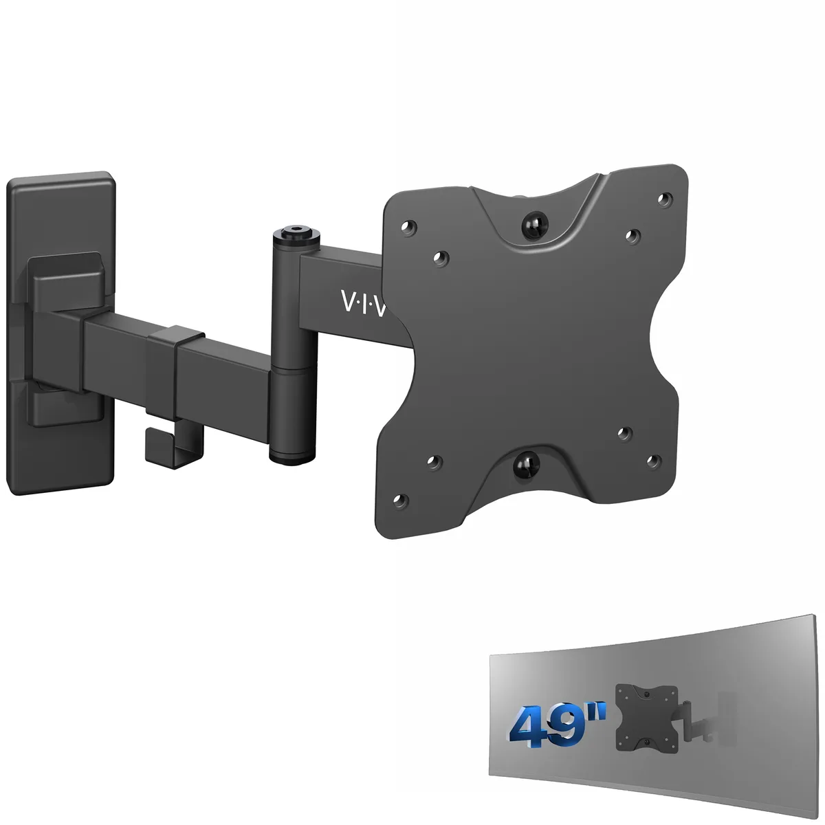 VIVO VIVO MOUNT-VW01M full-motion ultrawide monitor wall mount 13-49" 44 lbs — product photo