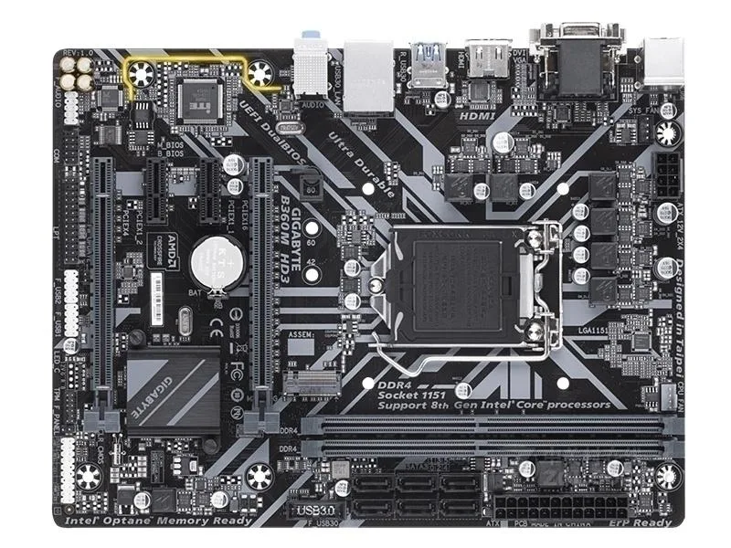 GIGABYTE GIGABYTE B360M HD3 Intel motherboard — product photo