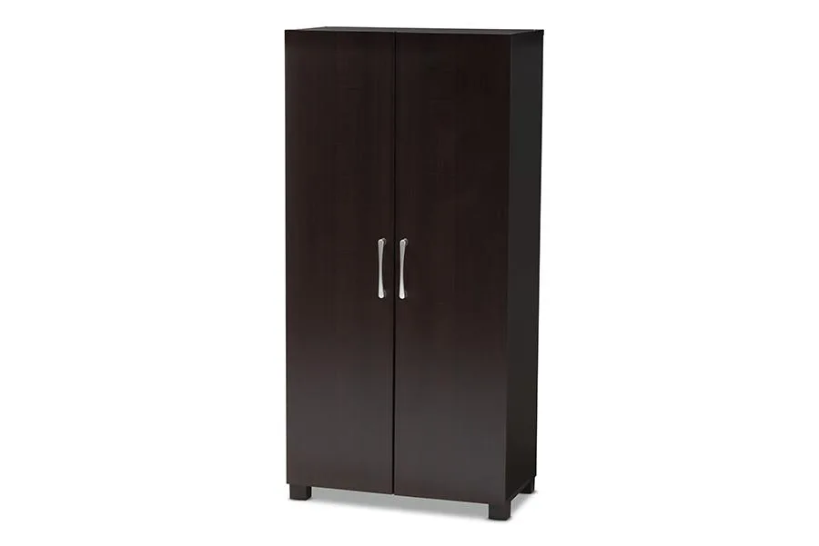 Baxton Studio Baxton Studio Marine Wenge Dark Brown 2-Door Shoe Cabinet 12 Pairs — product photo
