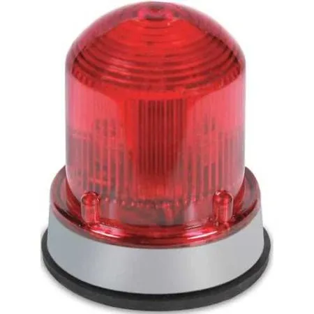 Red halogen warning lantern, polycarbonate housing, conduit hub mount