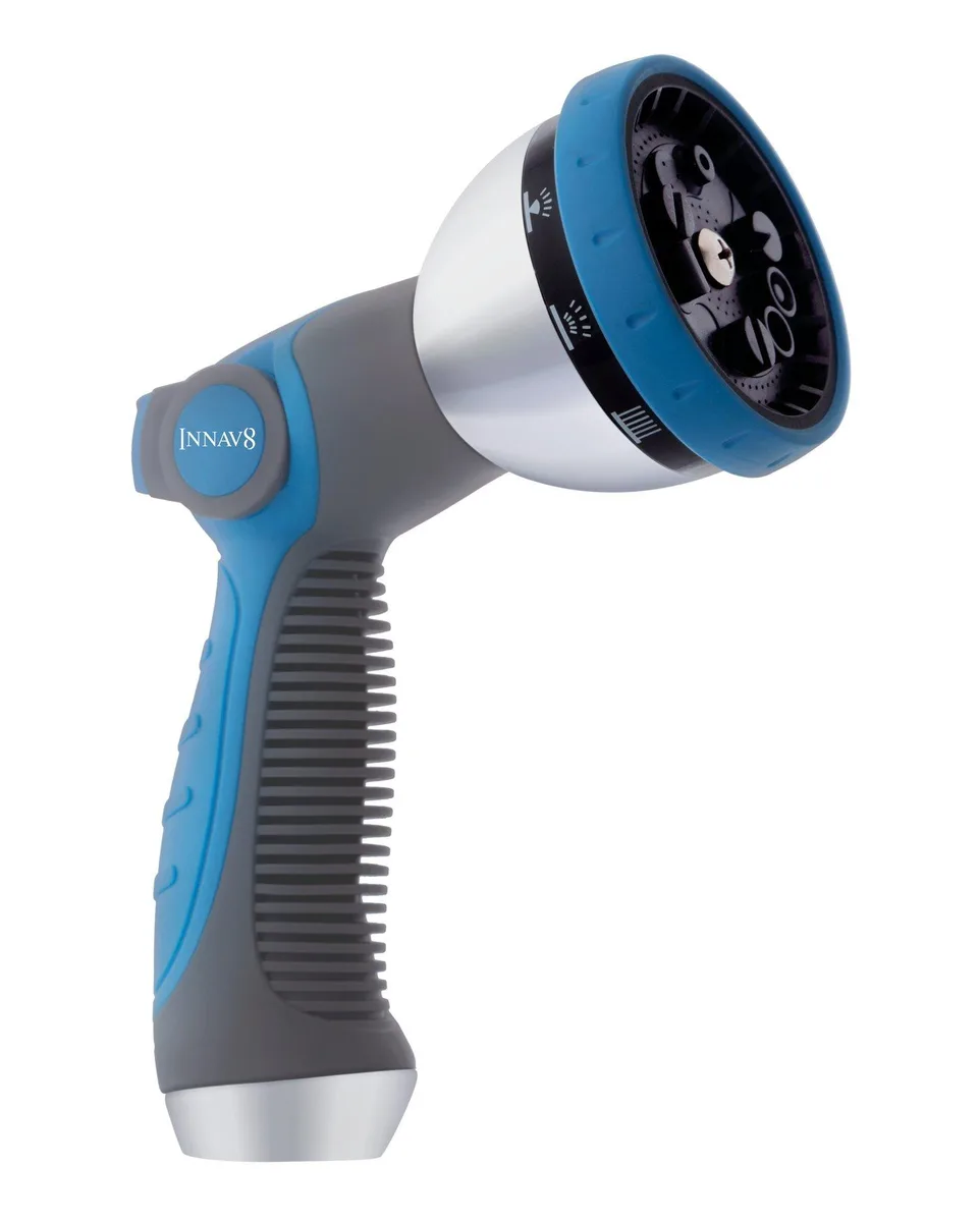 INNAV8 Garden Hose Nozzle Heavy Duty 10 Pattern Thumb Control — product photo