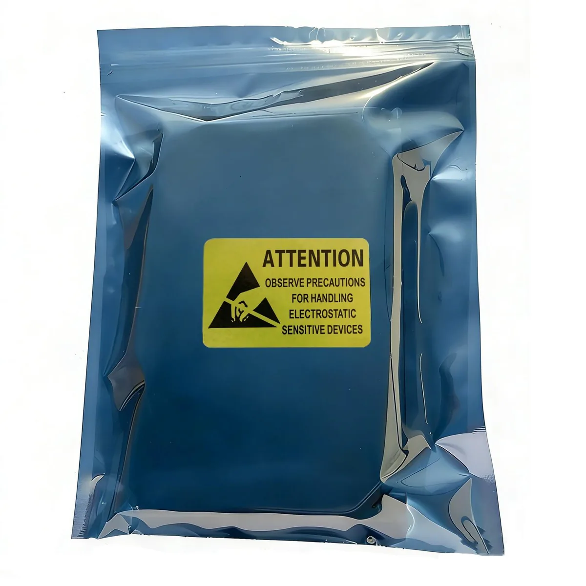 Pack of 60 beige anti-static bags 15x20cm with zip seals and labels