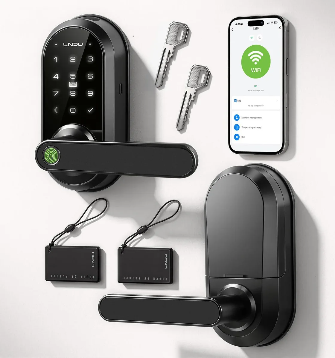 DNBeffulgent DNBeffulgent LNDU-T225 Smart Lock Keypad Door Lock with Handle 12 Pack — product photo