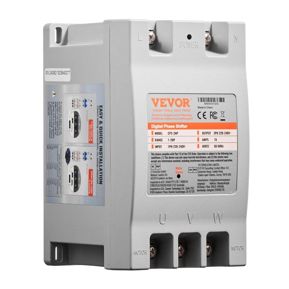 VEVOR VEVOR 3 Phase Converter 2HP 7A 220V CPS-2HP — product photo