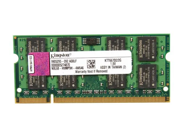 Kingston Technology Corp. Kingston Technology Corp. KTT667D2/2G 2GB DDR2 667 (PC2 5300) 200-Pin SO-DIMM memory upgrade — product photo