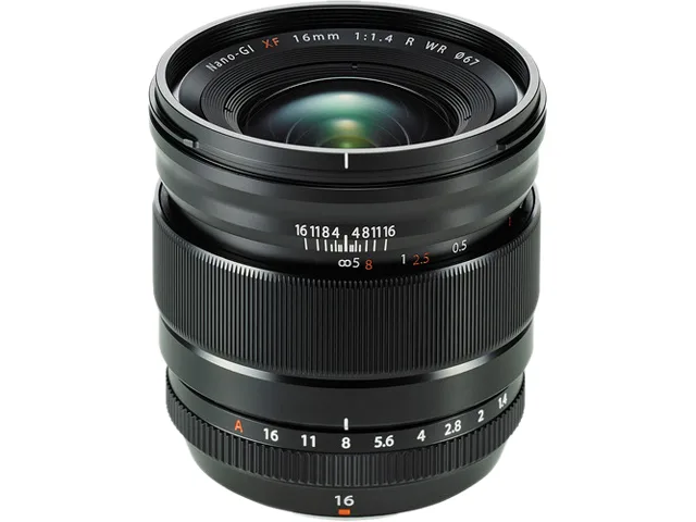 FUJIFILM FUJIFILM 16463670 XF 16mm f/1.4 R WR camera lens — product photo