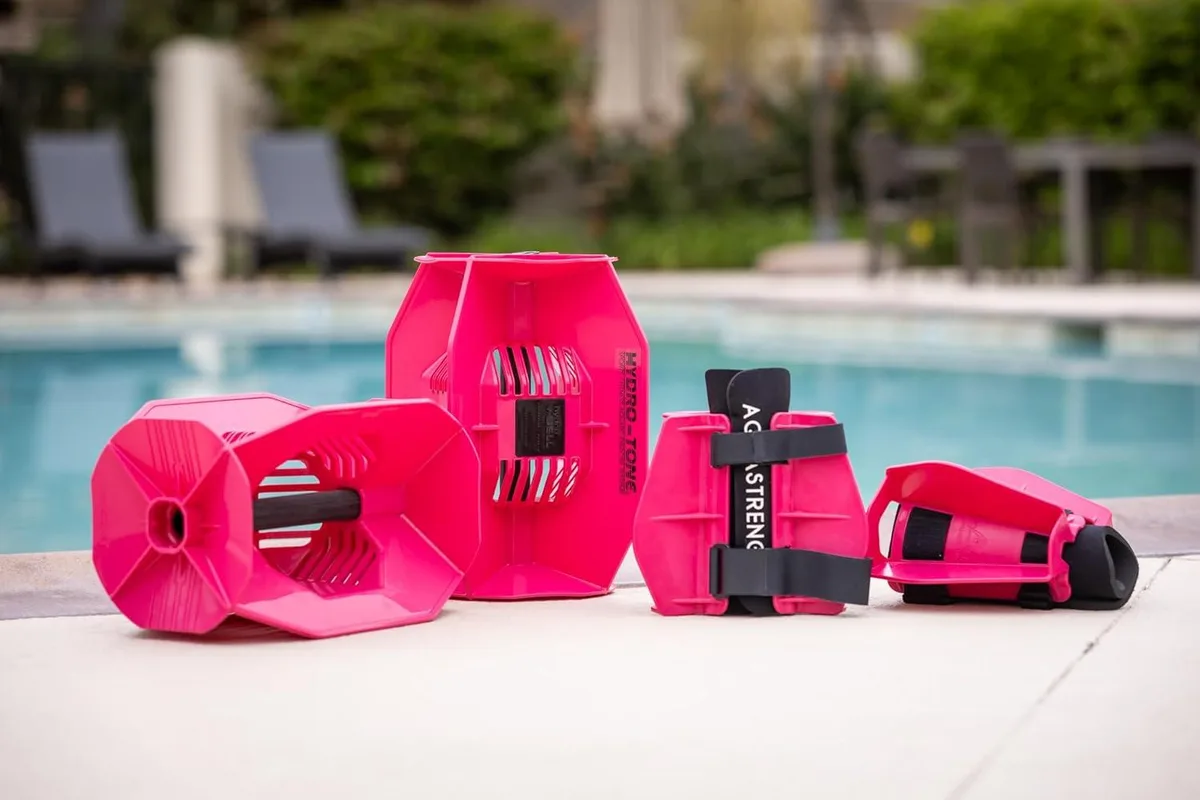 TAURKENAM TAURKENAM Hydro-Tone Isokinetic Water Weights Bell Pair &amp; Fin Pair weight training — product photo