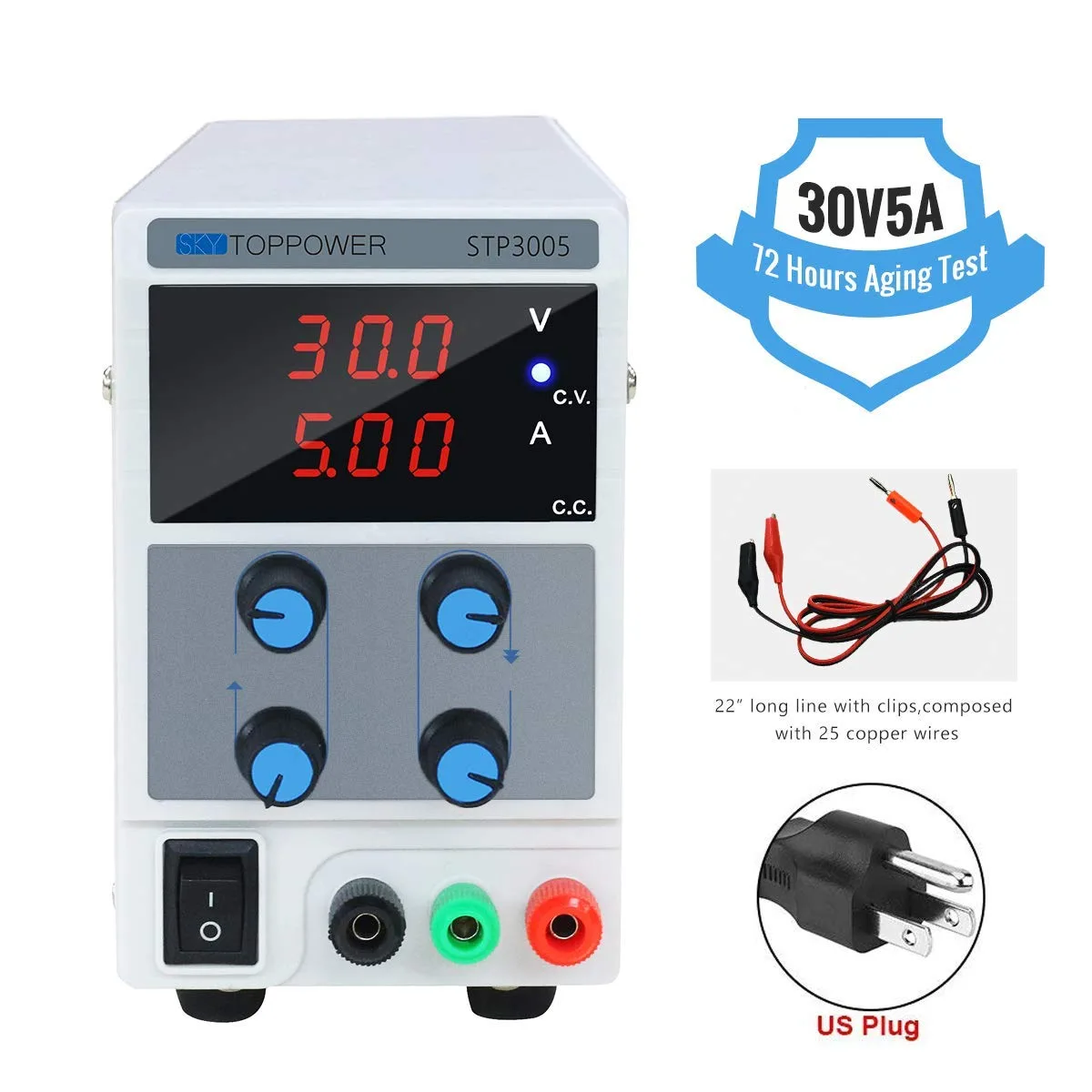 Shenzhen Sky TopPower Co. Limited Shenzhen Sky TopPower Co. Limited STP3005 30V 5A DC Bench Power Supply — product photo