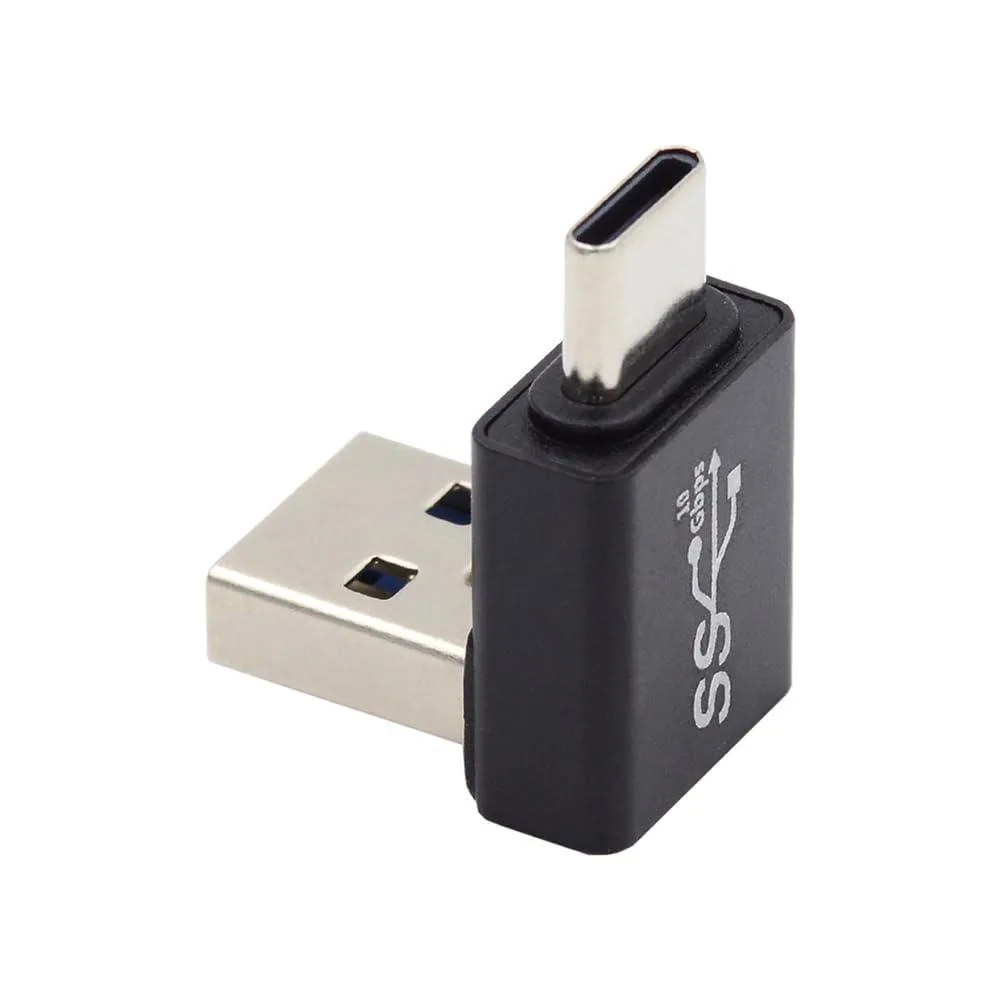 Fervit Fervit USB 3.0 Type A Male to USB 3.1 Type C Male 10Gbps 90 Degree Adapter — product photo