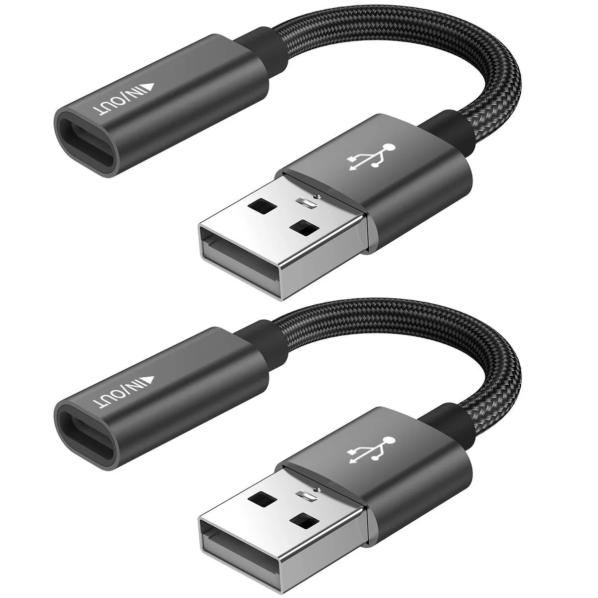 No Sew No Sew USB C Female to USB 2.0 Male Adapter 2-Pack 3.7in — product photo