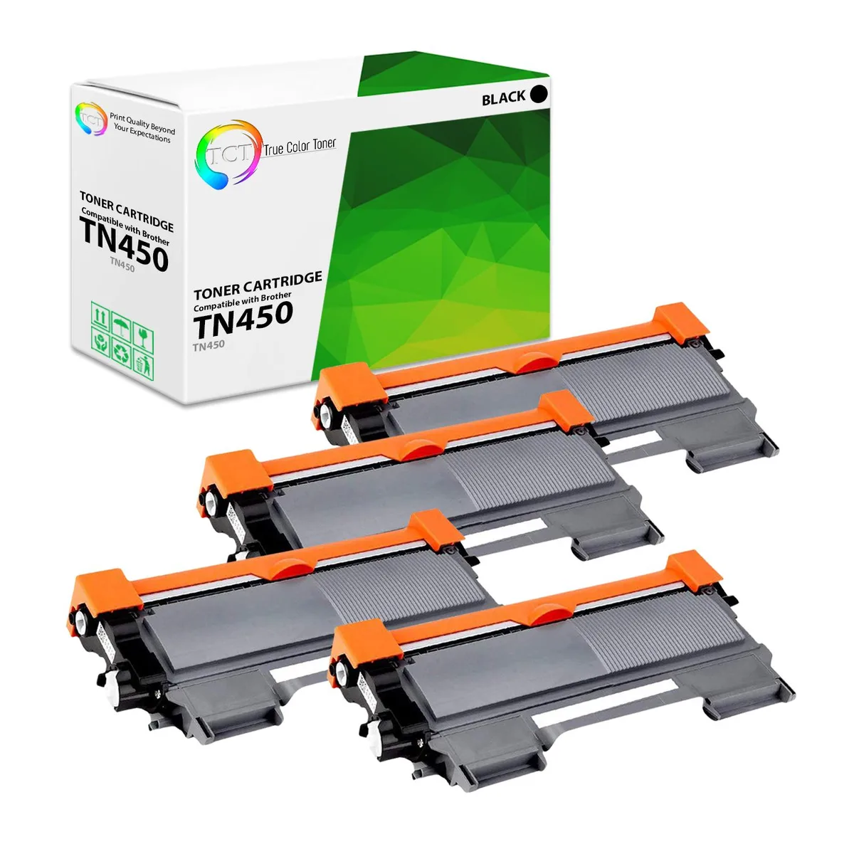 True Color Toner True Color Toner TN-450 Black Toner Cartridge 4 Pack 2600 Pages — product photo